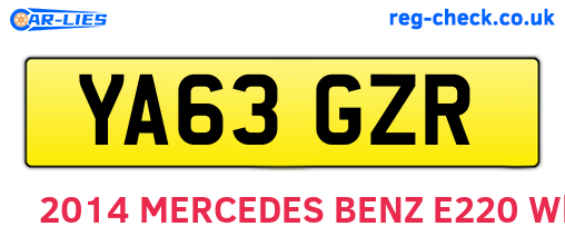 YA63GZR are the vehicle registration plates.