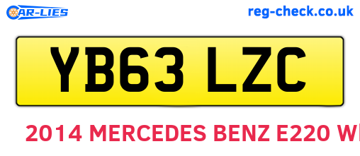 YB63LZC are the vehicle registration plates.