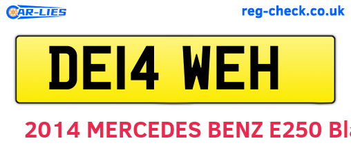 DE14WEH are the vehicle registration plates.