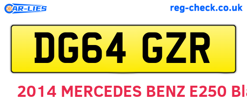 DG64GZR are the vehicle registration plates.