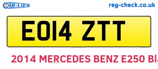 EO14ZTT are the vehicle registration plates.