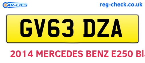 GV63DZA are the vehicle registration plates.
