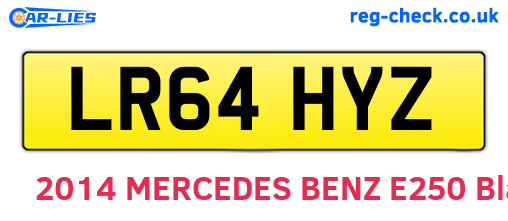 LR64HYZ are the vehicle registration plates.