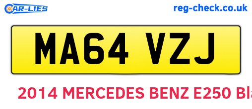 MA64VZJ are the vehicle registration plates.