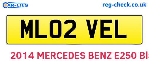 ML02VEL are the vehicle registration plates.