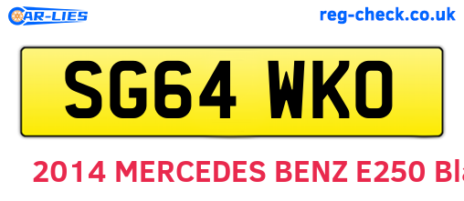 SG64WKO are the vehicle registration plates.