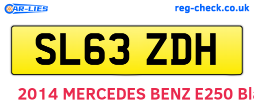 SL63ZDH are the vehicle registration plates.