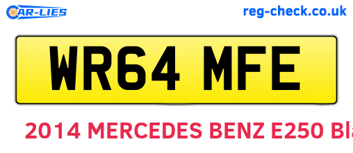 WR64MFE are the vehicle registration plates.