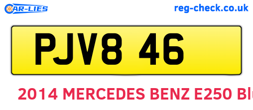 PJV846 are the vehicle registration plates.
