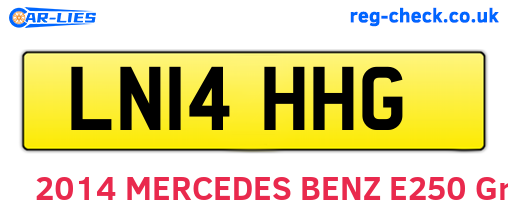 LN14HHG are the vehicle registration plates.