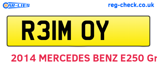 R31MOY are the vehicle registration plates.