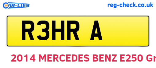 R3HRA are the vehicle registration plates.