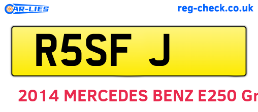 R5SFJ are the vehicle registration plates.