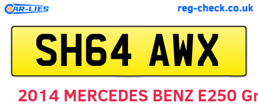 SH64AWX are the vehicle registration plates.