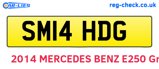 SM14HDG are the vehicle registration plates.