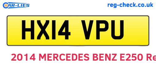 HX14VPU are the vehicle registration plates.