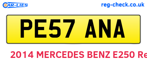 PE57ANA are the vehicle registration plates.
