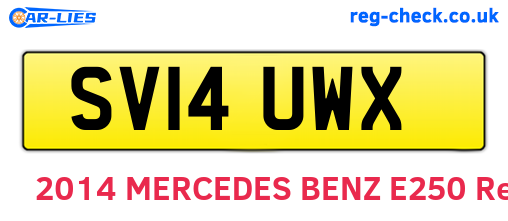 SV14UWX are the vehicle registration plates.