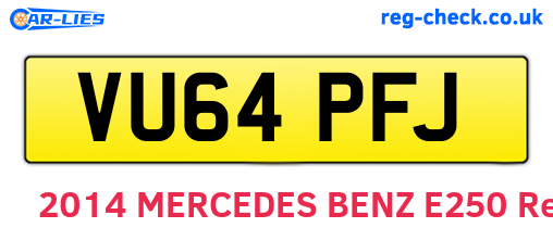 VU64PFJ are the vehicle registration plates.