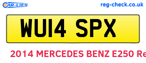 WU14SPX are the vehicle registration plates.