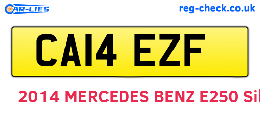 CA14EZF are the vehicle registration plates.