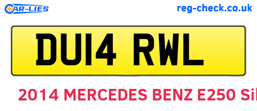 DU14RWL are the vehicle registration plates.