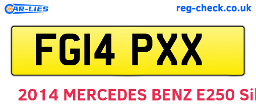 FG14PXX are the vehicle registration plates.