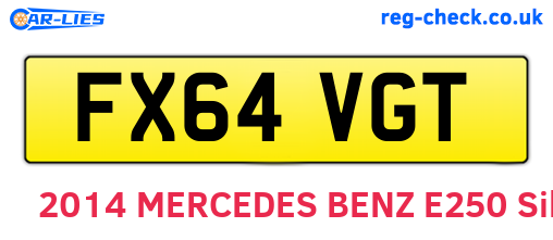 FX64VGT are the vehicle registration plates.