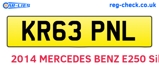 KR63PNL are the vehicle registration plates.