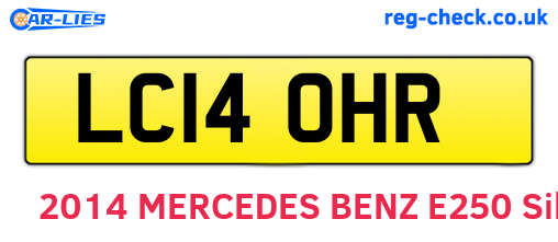 LC14OHR are the vehicle registration plates.