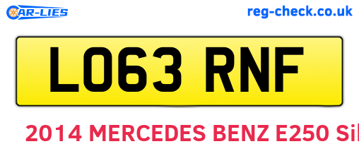 LO63RNF are the vehicle registration plates.