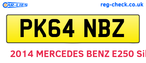 PK64NBZ are the vehicle registration plates.