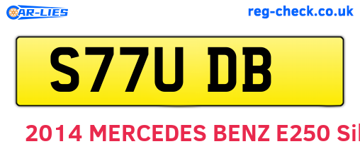 S77UDB are the vehicle registration plates.
