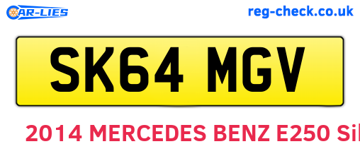 SK64MGV are the vehicle registration plates.