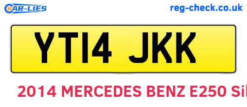 YT14JKK are the vehicle registration plates.