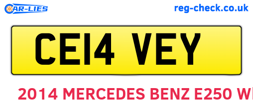 CE14VEY are the vehicle registration plates.