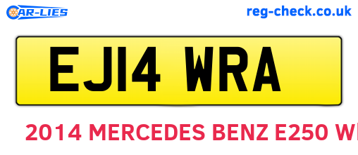 EJ14WRA are the vehicle registration plates.