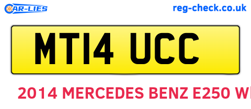 MT14UCC are the vehicle registration plates.