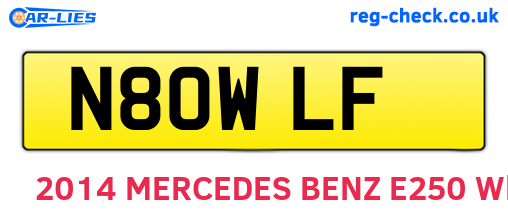 N80WLF are the vehicle registration plates.