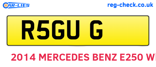 R5GUG are the vehicle registration plates.
