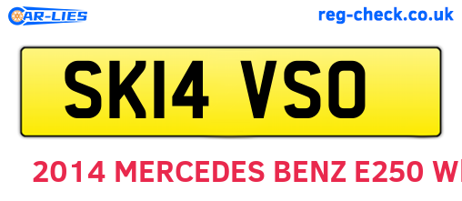 SK14VSO are the vehicle registration plates.