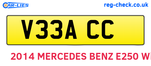 V33ACC are the vehicle registration plates.