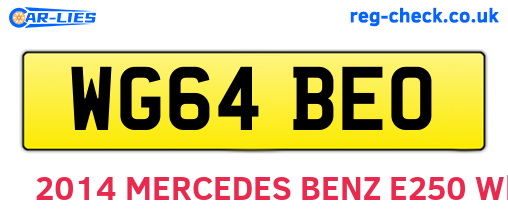 WG64BEO are the vehicle registration plates.