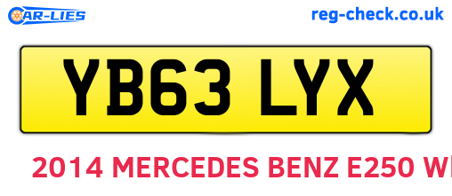 YB63LYX are the vehicle registration plates.