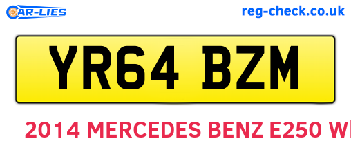 YR64BZM are the vehicle registration plates.
