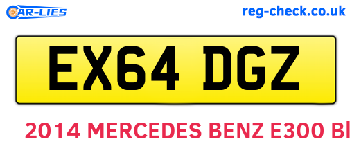 EX64DGZ are the vehicle registration plates.