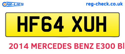 HF64XUH are the vehicle registration plates.