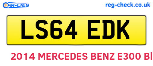 LS64EDK are the vehicle registration plates.