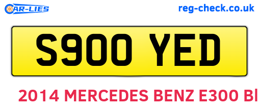 S900YED are the vehicle registration plates.