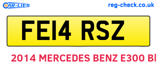 FE14RSZ are the vehicle registration plates.